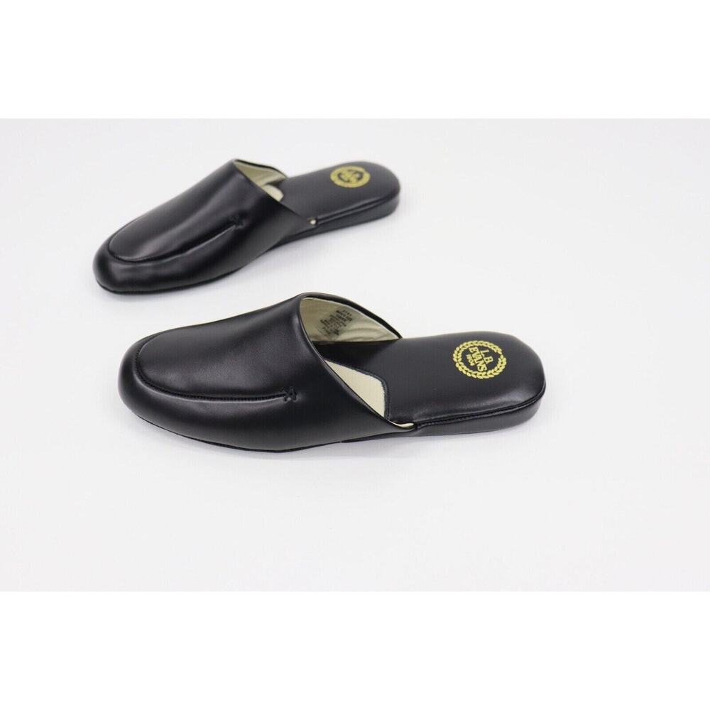 L.B. Evans Duke Scuff Black Genuine Leather Casual Slippers 2761 Size 10 EEE